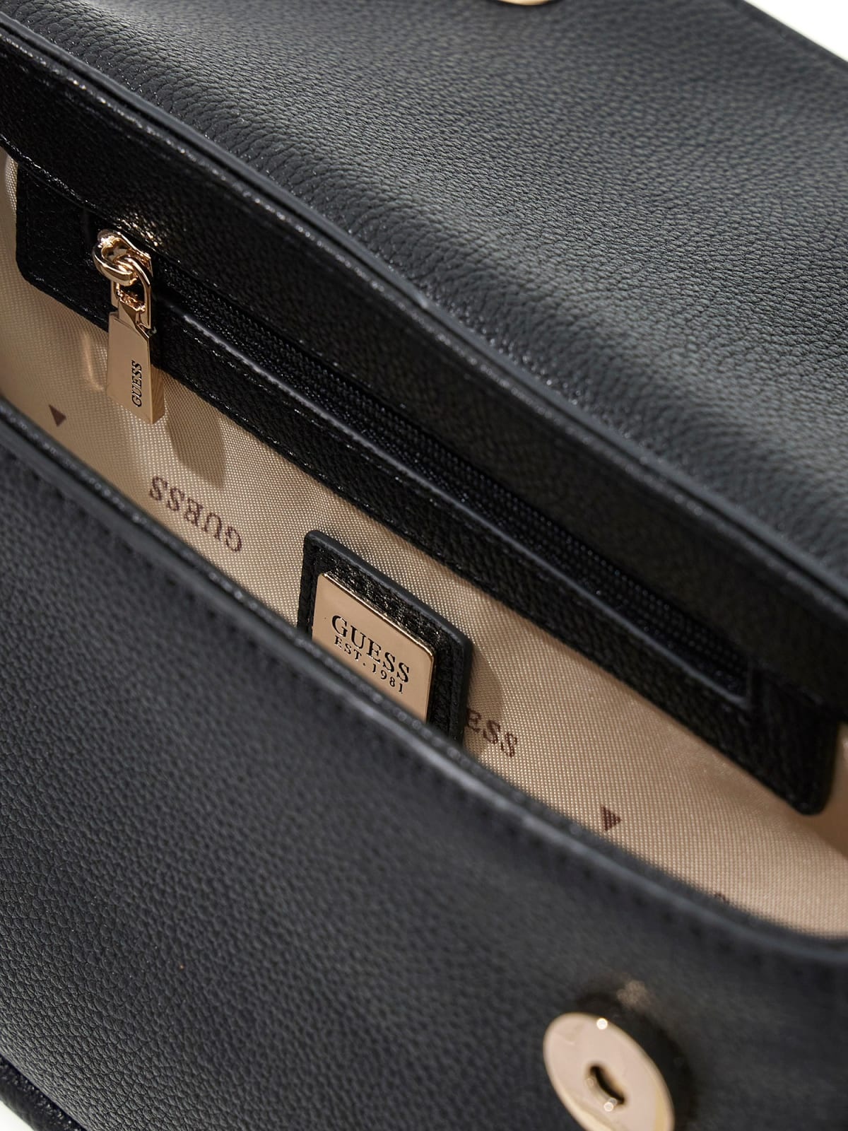 GUESS GUESS Danya schoudertas met overslag zwart