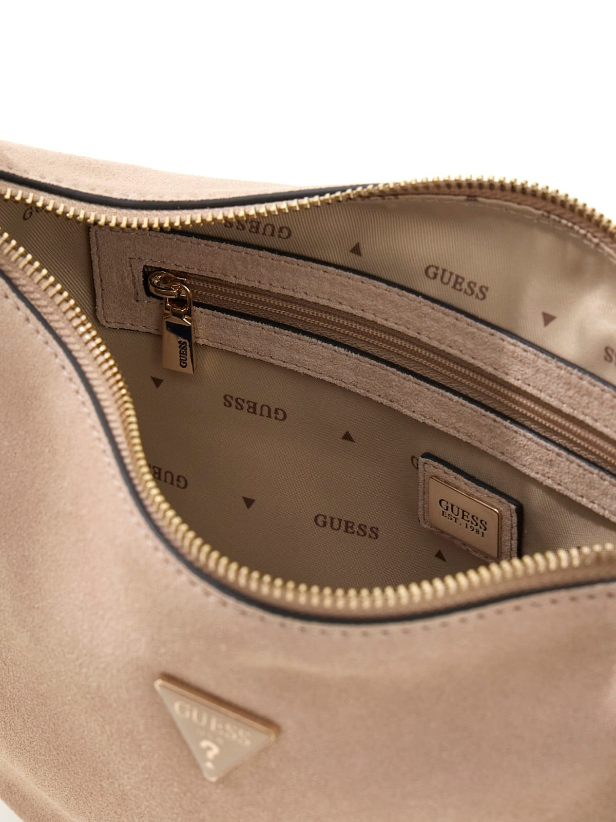 GUESS GUESS Danya schoudertas suede look taupe