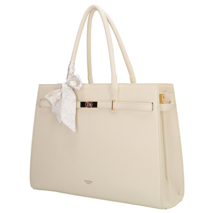 Charm London Charm London The Hamptons Laptoptas 15 inch cream