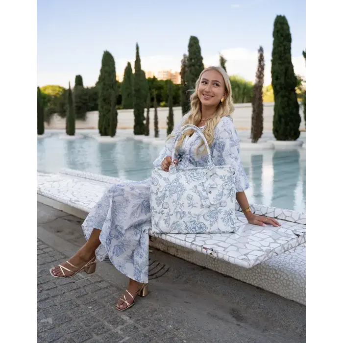 Charm London Charm London Bond Laptoptas 15,6 inch  canvas floral romance