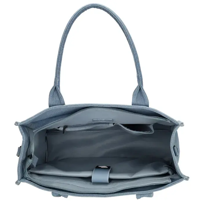 Charm London Charm London Bond Laptoptas 15,6 inch  canvas licht blauw
