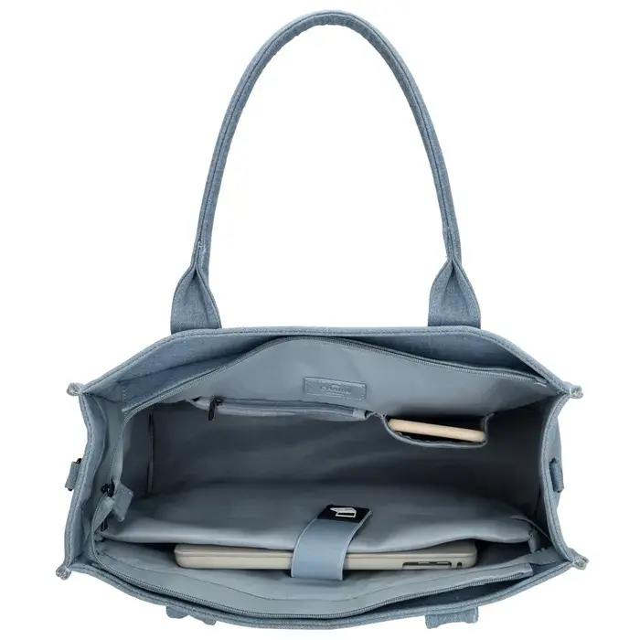 Charm London Charm London Bond Laptoptas 15,6 inch  canvas licht blauw