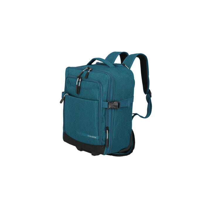 Travelite Kick Off handbagage trolley-rugtas 30x40x20cm petrol