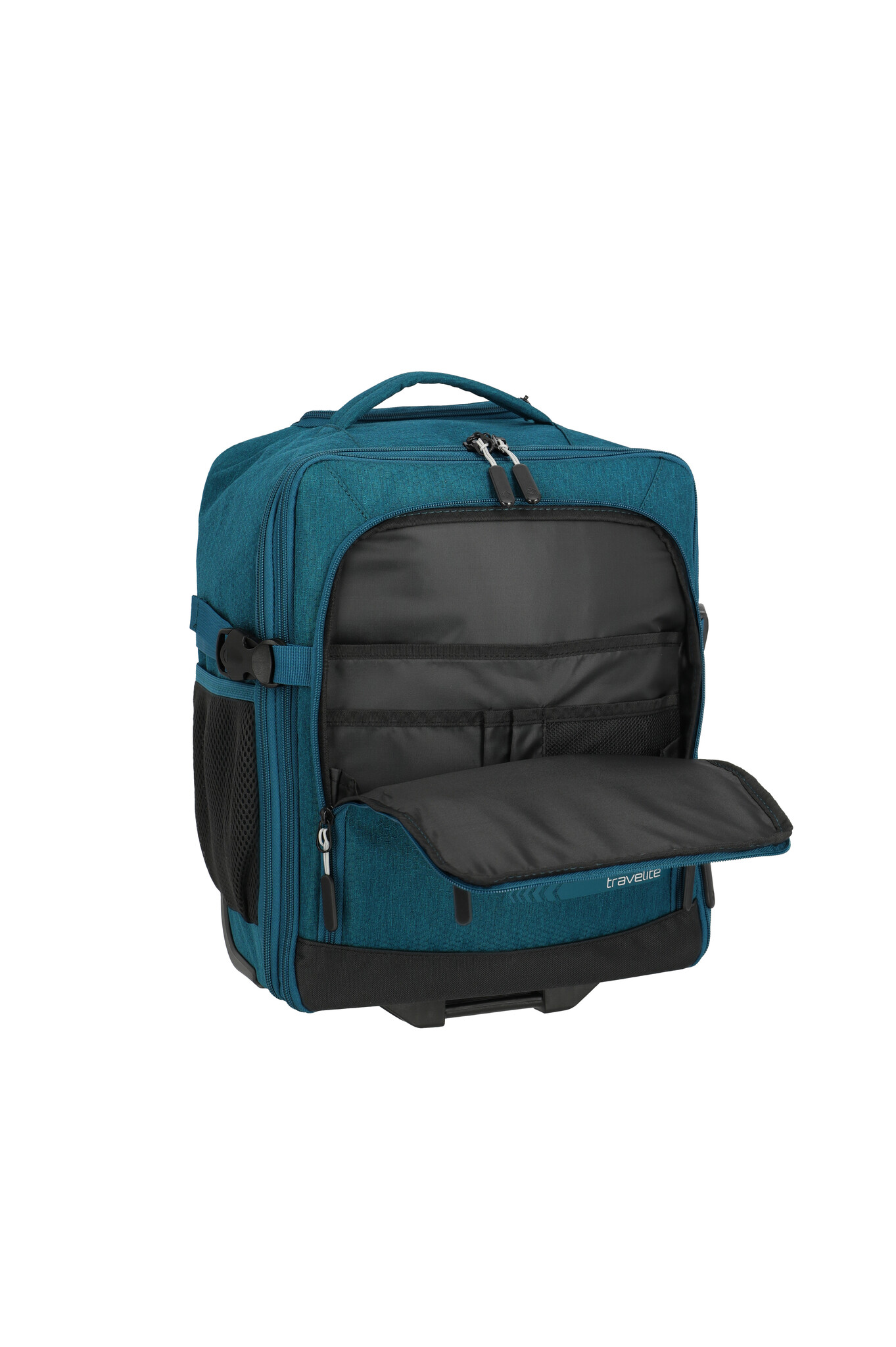 Travelite Kick Off handbagage trolley-rugtas 30x40x20cm petrol