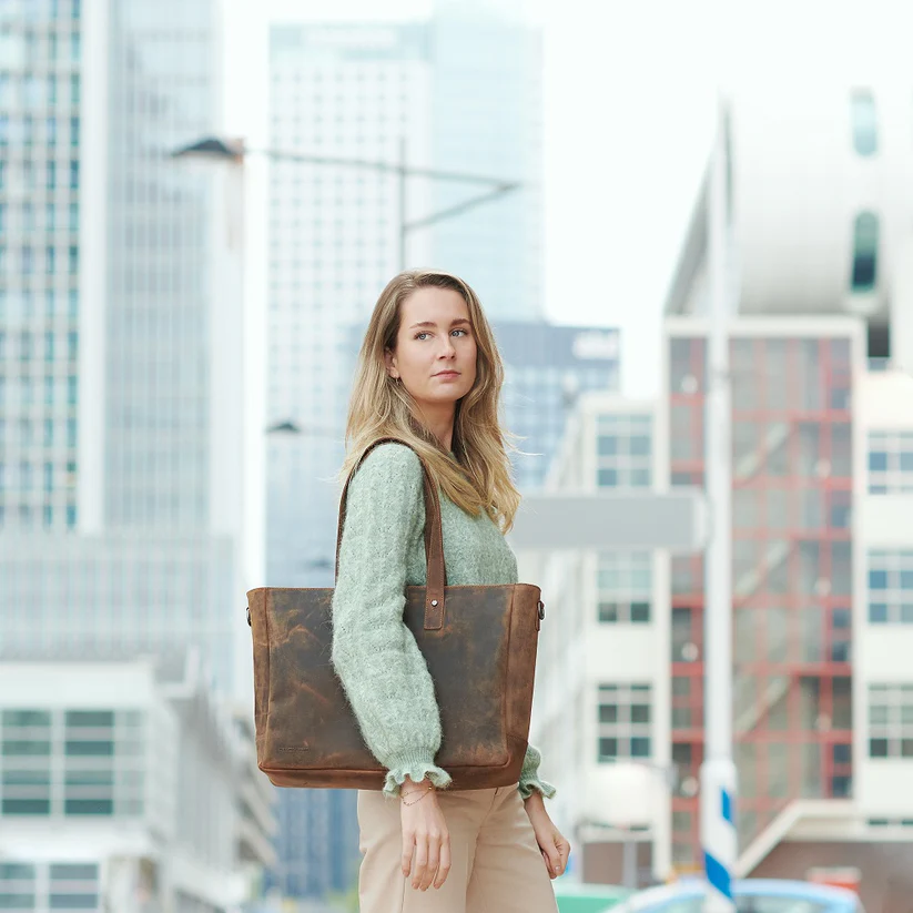 Plevier Plevier Hopper 16 inch laptop-shopper donkerbruin