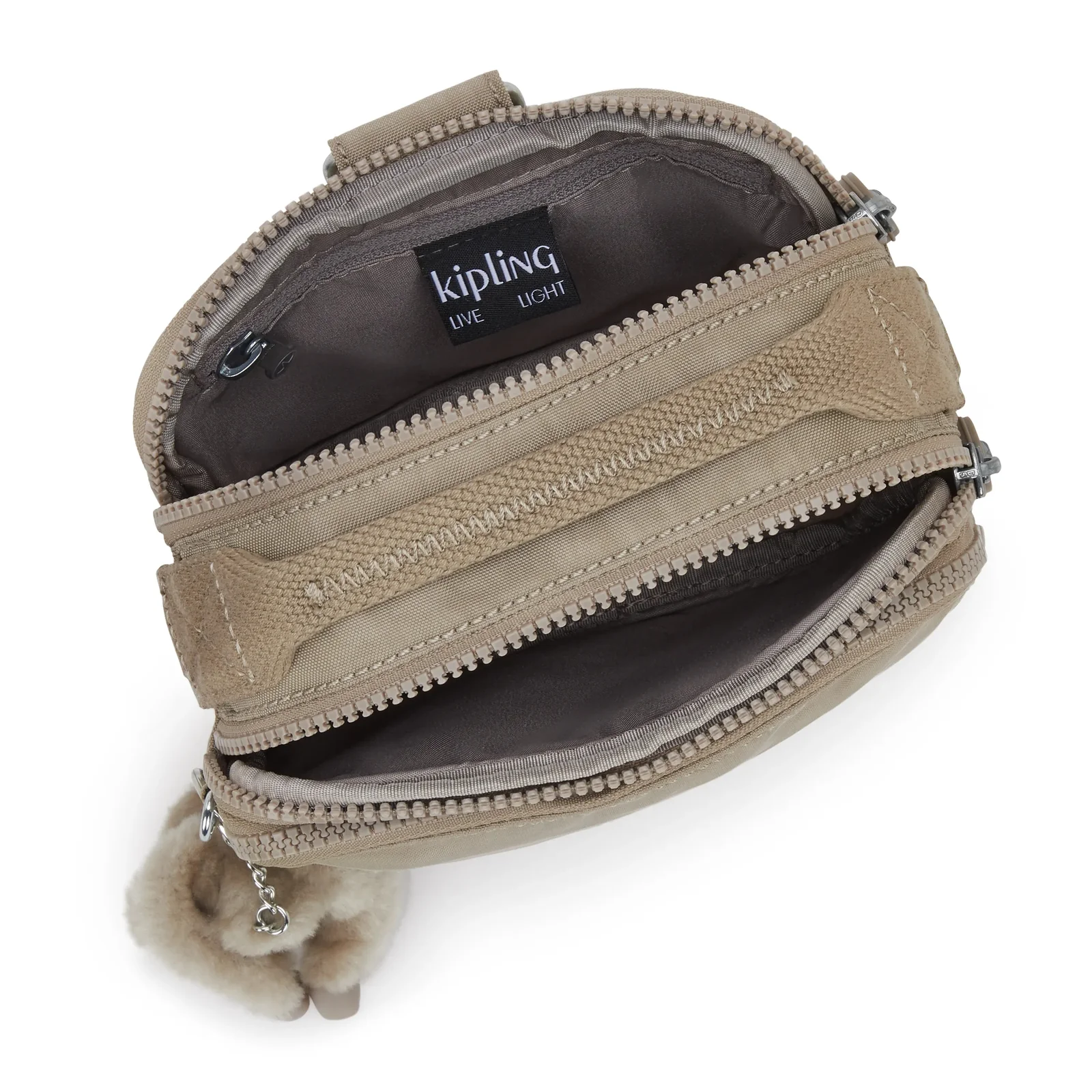 Kipling Kipling Cahir schoudertasje-rugtasje soft taupe