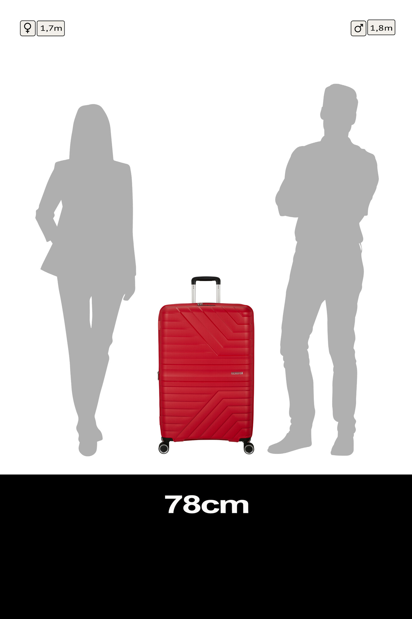 American Tourister Flytwist Spinner 78 reiskoffer EXP true red