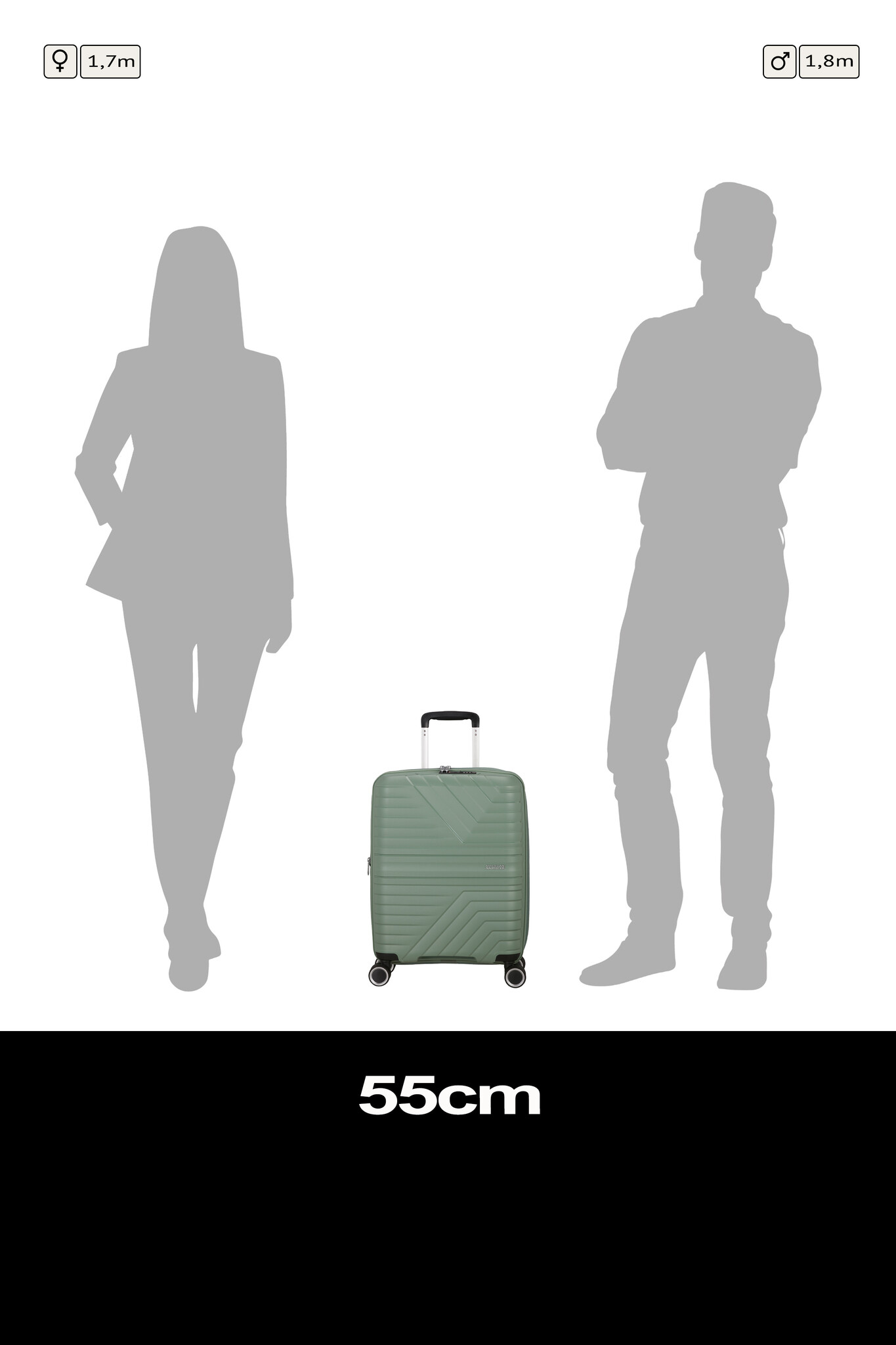 American Tourister American Tourister Flytwist 55 cm EXP. Spinner botanic green