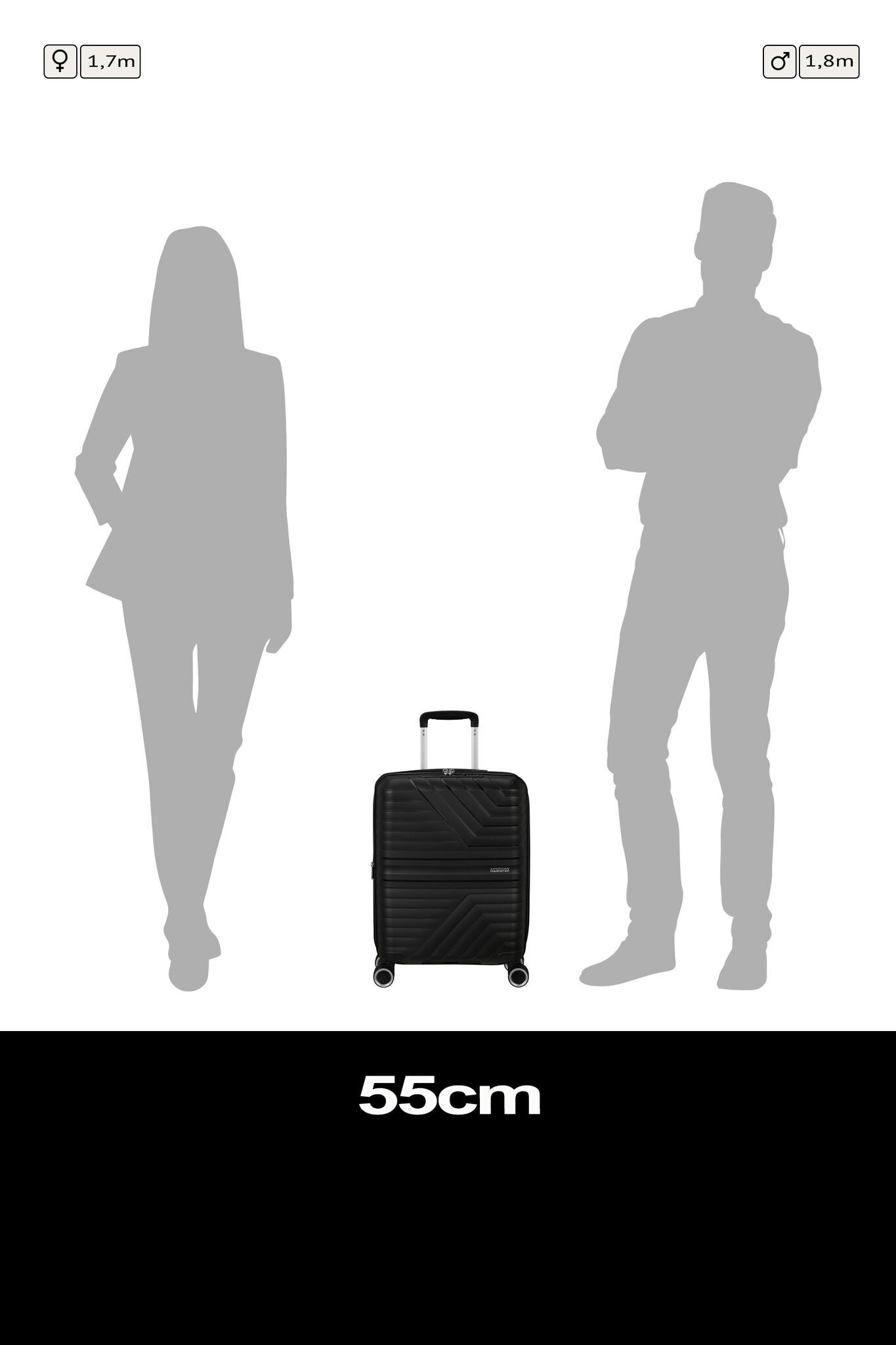American Tourister American Tourister Flytwist 55 cm EXP. Spinner zwart