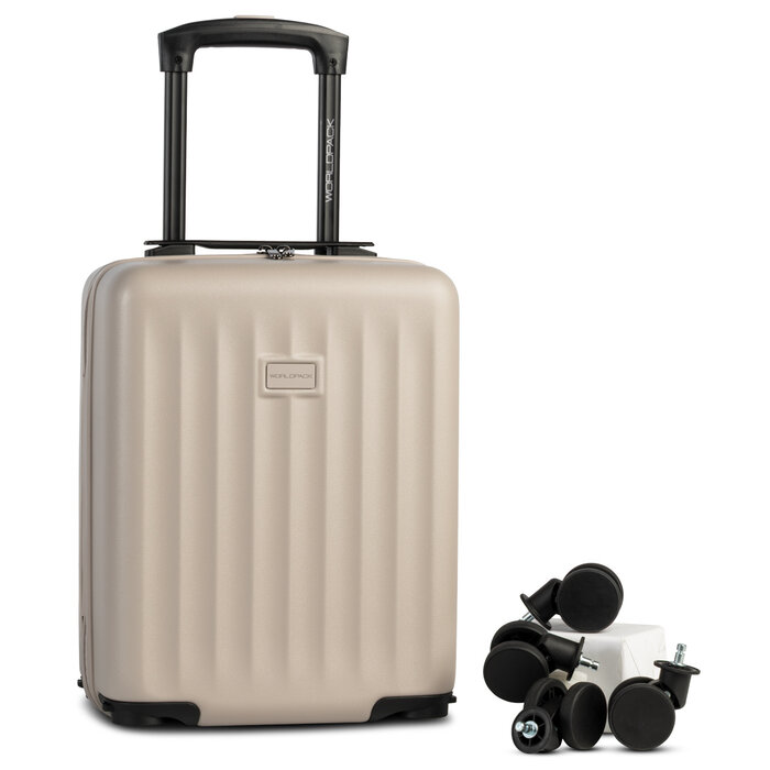 Worldpack trolley underseater 40x30x20cm-afneembare wielen beige