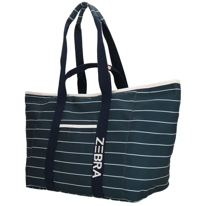 Zebra Trends Zebra Trends strandtas stripe white-navy