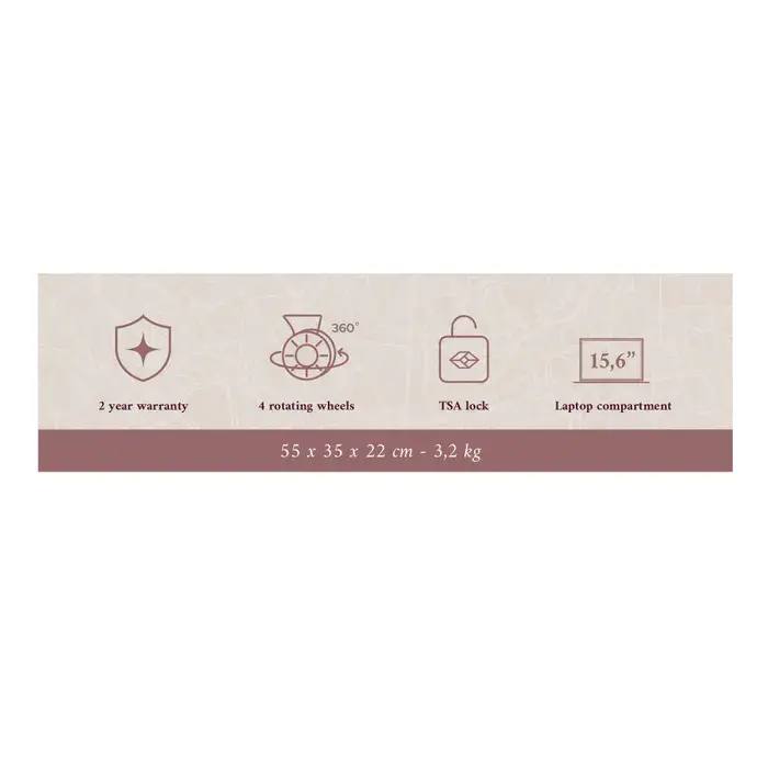 Charm London Charm London Capetown 55cm  15.6" laptop-handbagage-koffer beige