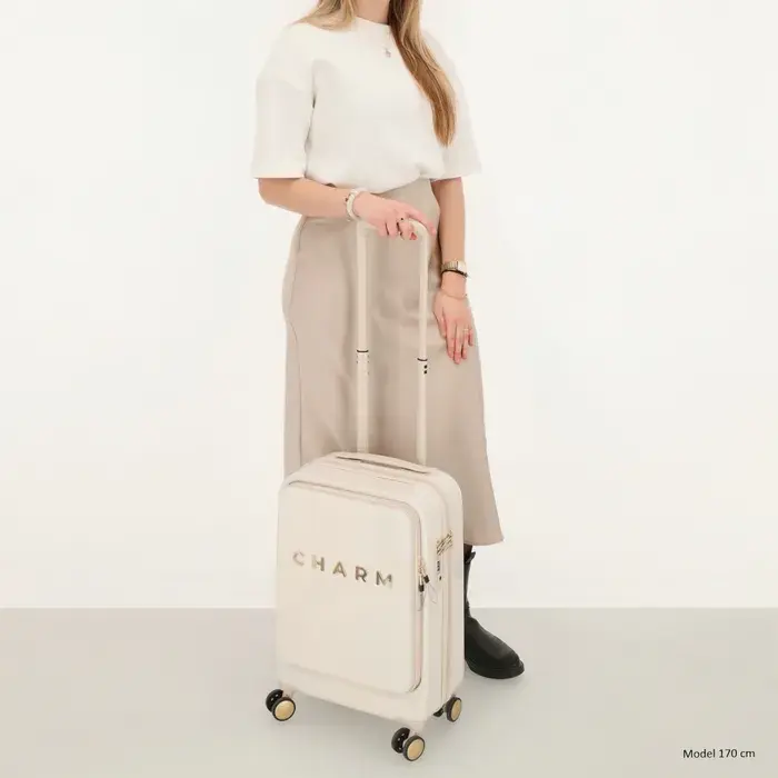 Charm London Charm London Capetown 55cm  15.6" laptop-handbagage-koffer beige