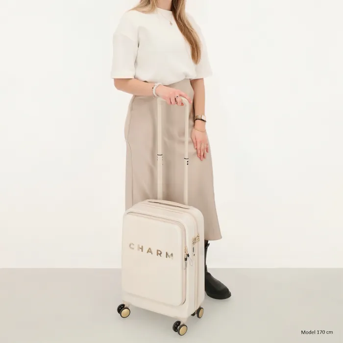 Charm London Charm London Capetown 55cm  15.6" laptop-handbagage-koffer beige