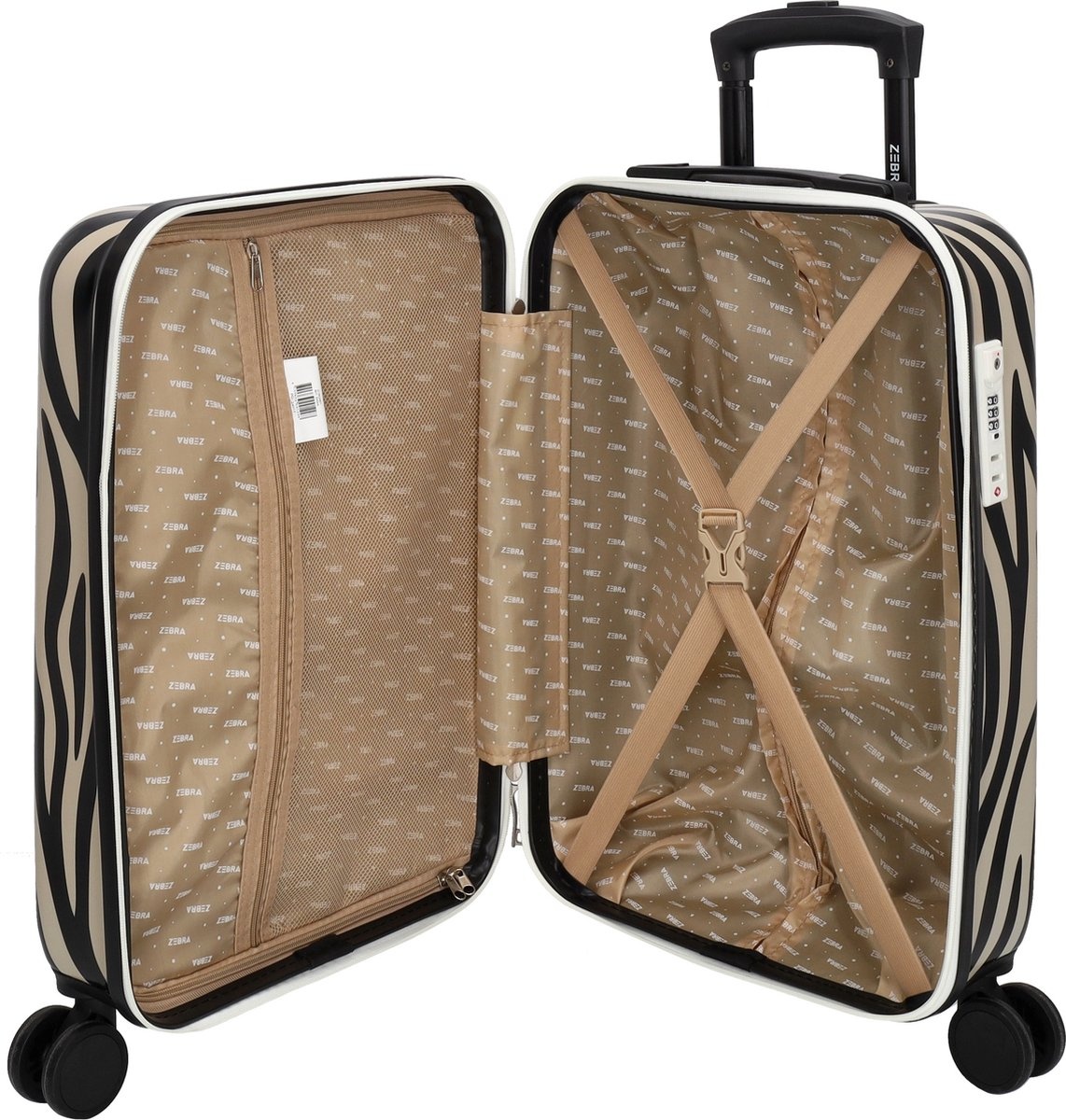 Zebra Trends Zebra Trends 57x34x22cm handbagage trolley panter print