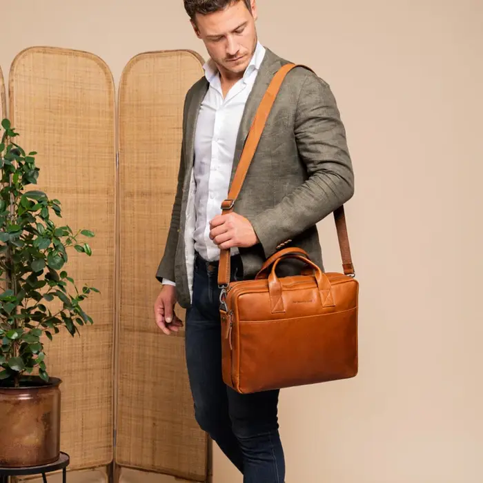 Chesterfield Chesterfield Frazer 15" laptop business-tas cognac