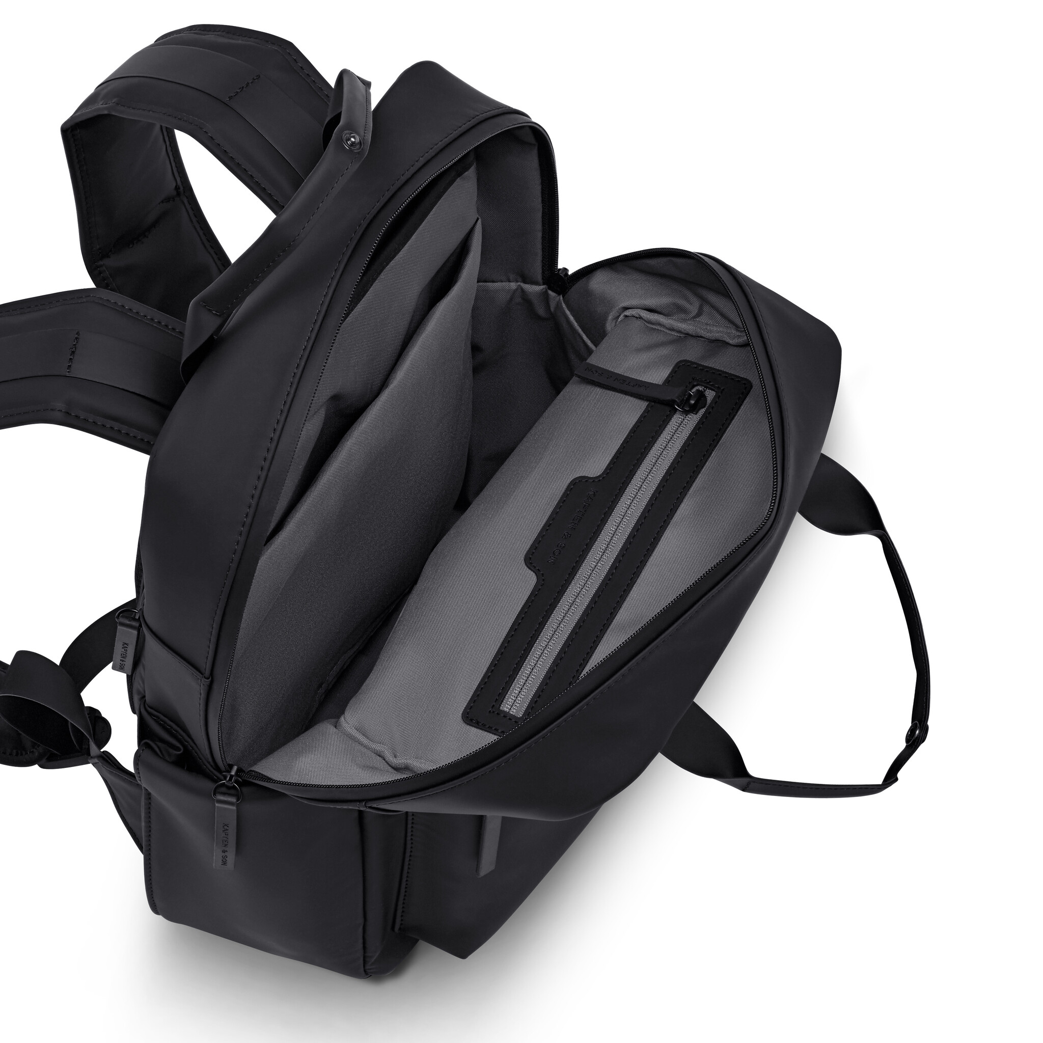 Kapten & Son Kapten&Son Bergen Pro Sleek Full PU 15" laptop-rugtas all black