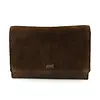 Bear Design Flappie 11cc RFID overslag portemonnee suède bruin