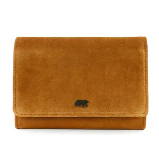 Bear Design Bear Design Flappie 11cc RFID overslag portemonnee suède cognac
