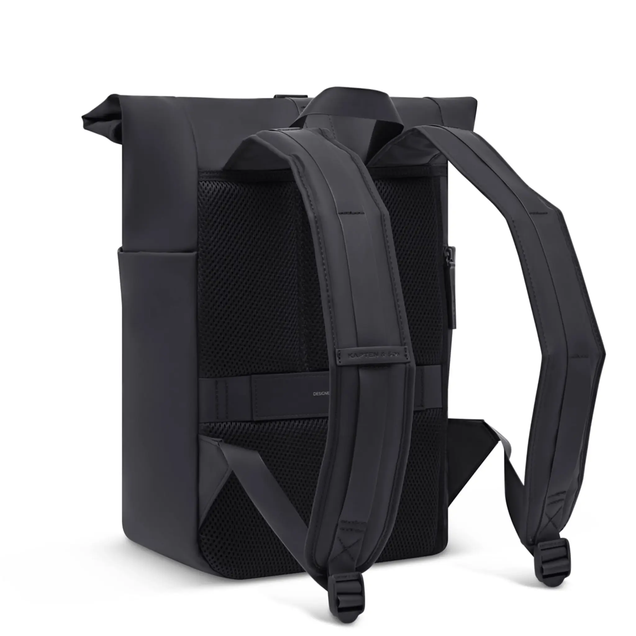 Kapten & Son Kapten&Son Lund full pu 15.6" laptop-rolltop-rugtas all black