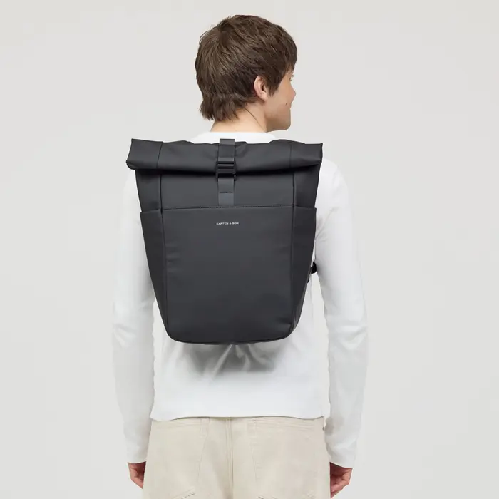Kapten & Son Kapten&Son Lund full pu 15.6" laptop-rolltop-rugtas all black