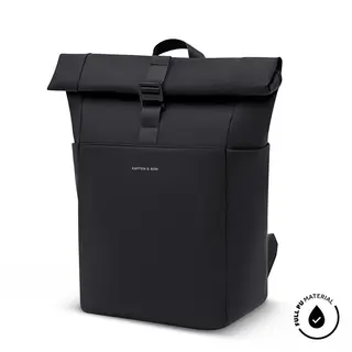 Kapten & Son Kapten&Son Lund full pu 15.6" laptop-rolltop-rugtas all black