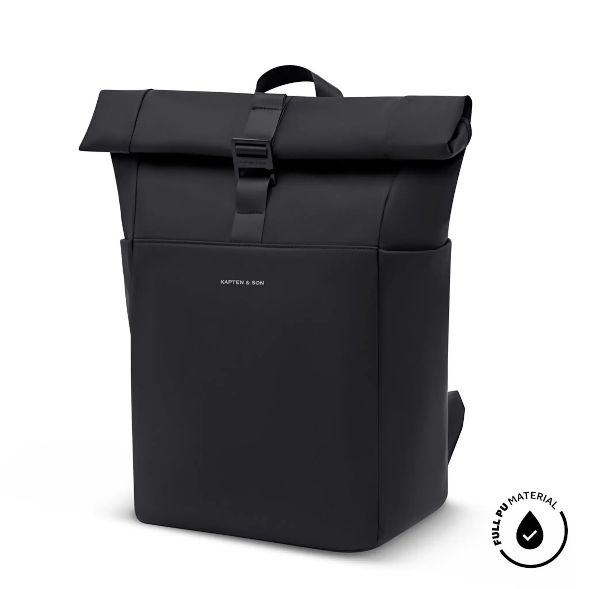 Kapten & Son Kapten&Son Lund full pu 15.6" laptop-rolltop-rugtas all black