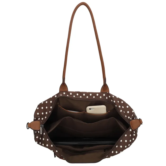 Charm London Charm london buckingham laptoptas 15,6 inch dots white darkbrown