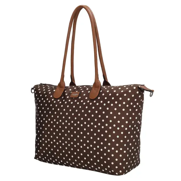 Charm London Charm london buckingham laptoptas 15,6 inch dots white darkbrown