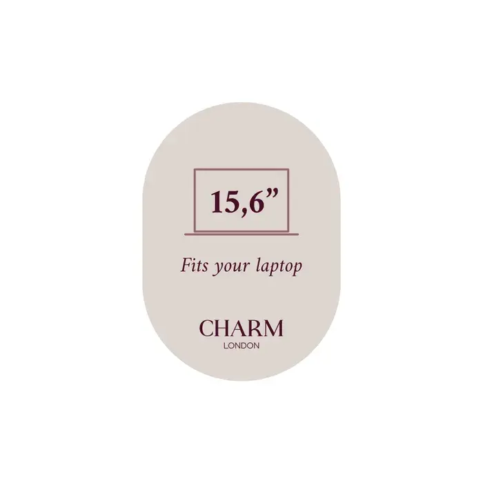 Charm London Charm london buckingham laptoptas 15,6 inch dots white darkbrown
