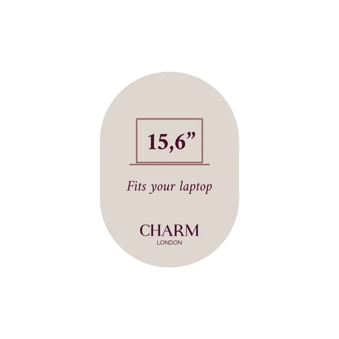 Charm London Charm london buckingham laptoptas 15,6 inch dots white darkbrown