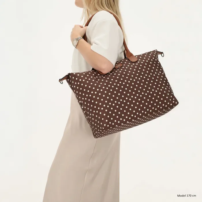 Charm London Charm london buckingham laptoptas 15,6 inch dots white darkbrown