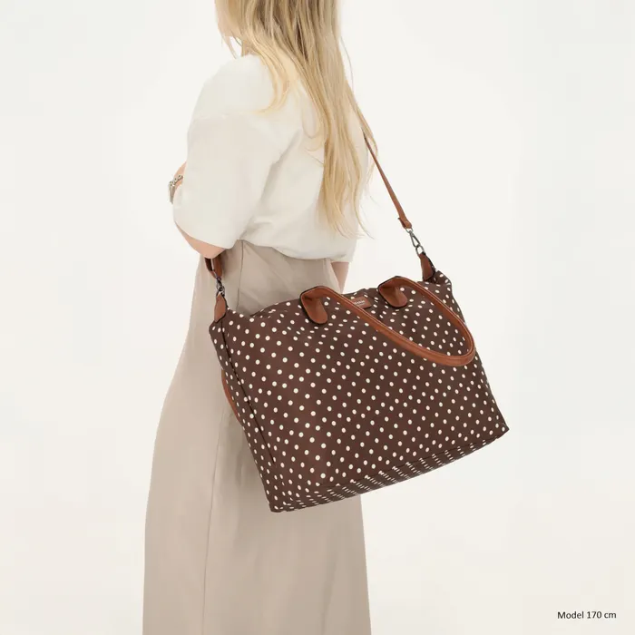 Charm London Charm london buckingham laptoptas 15,6 inch dots white darkbrown