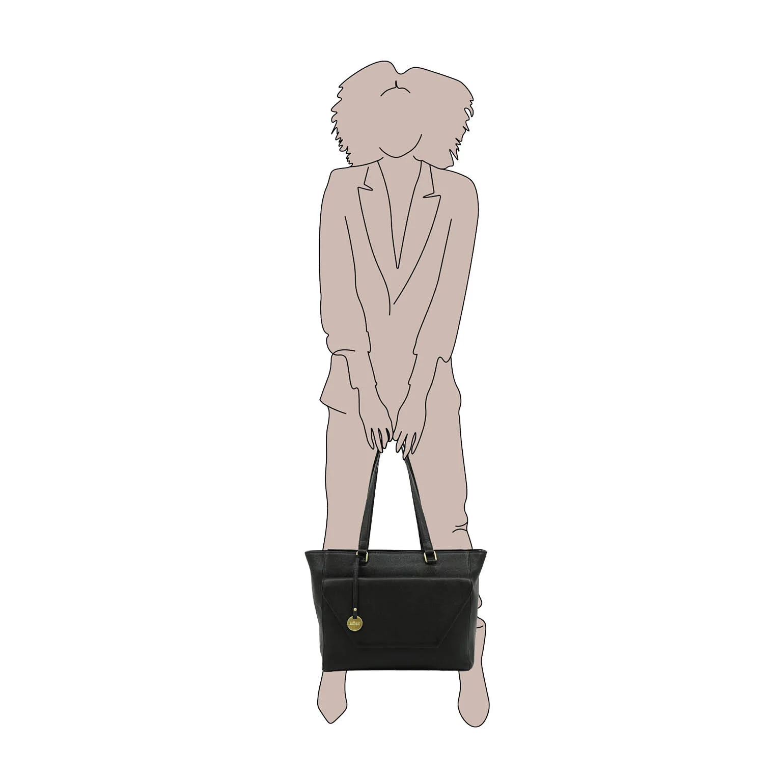 Mosz Mosz Denise workbag 15.6 inch laptop-shopper black