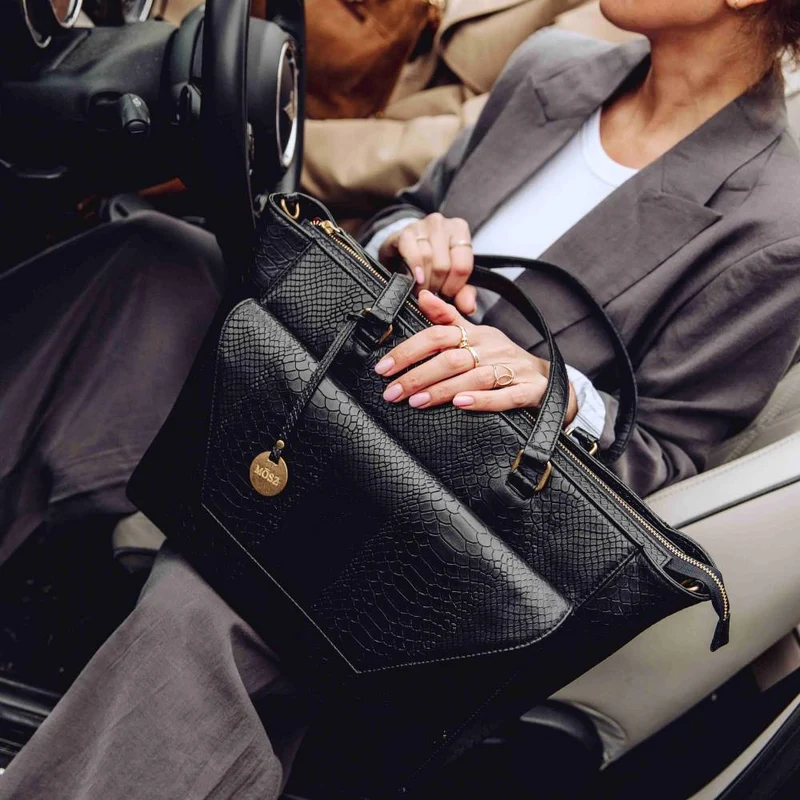 Mosz Mosz Denise workbag 15.6 inch laptop-shopper anaconda zwart