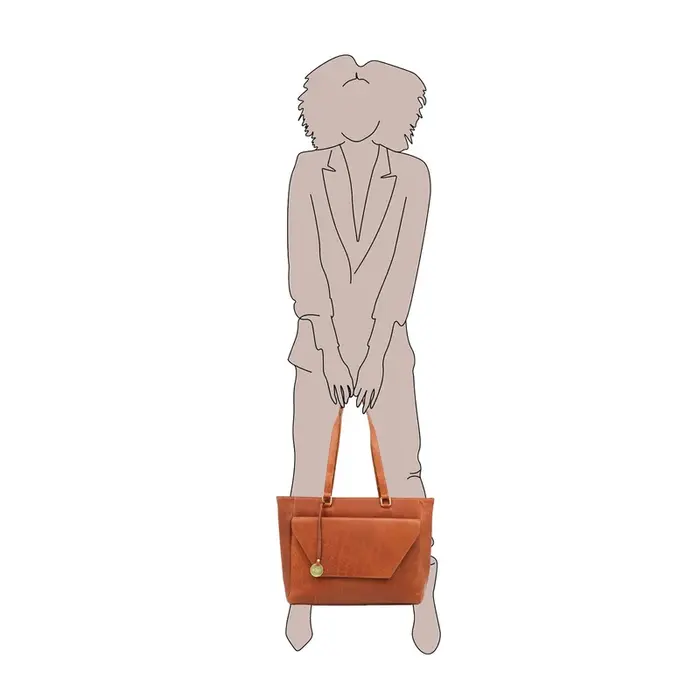 Mosz Mosz Denise workbag 15.6 inch laptop-shopper plain cognac