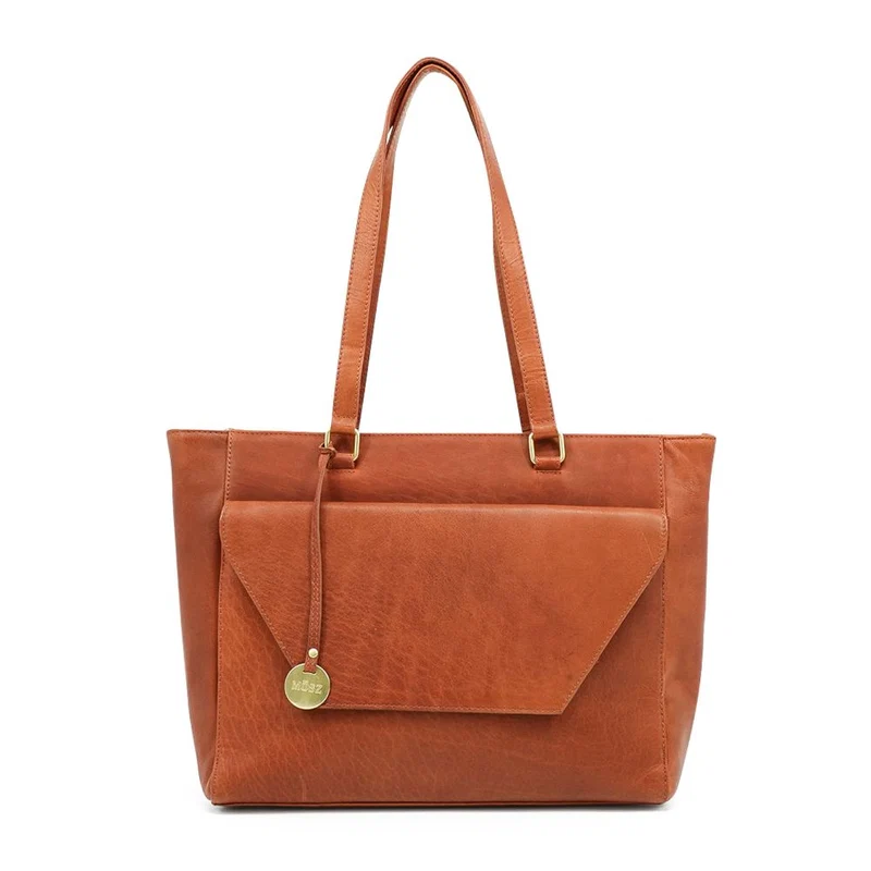 Mosz Mosz Denise workbag 15.6 inch laptop-shopper plain cognac