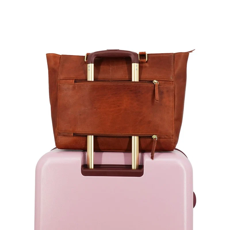 Mosz Mosz Denise workbag 15.6 inch laptop-shopper plain cognac