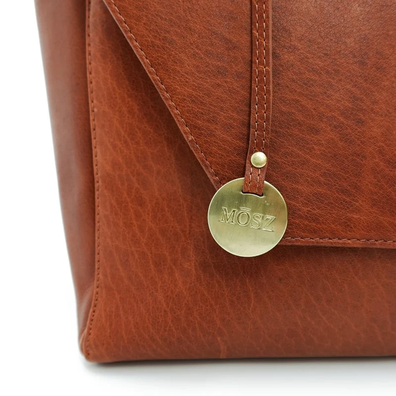 Mosz Mosz Denise workbag 15.6 inch laptop-shopper plain cognac