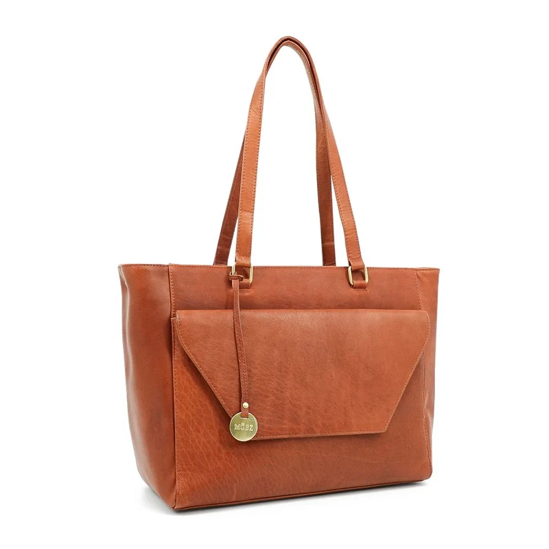 Mosz Mosz Denise workbag 15.6 inch laptop-shopper plain cognac