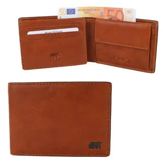 Bear Design Bear Design Alfredo 7 pasjes RFID lage billfold cognac