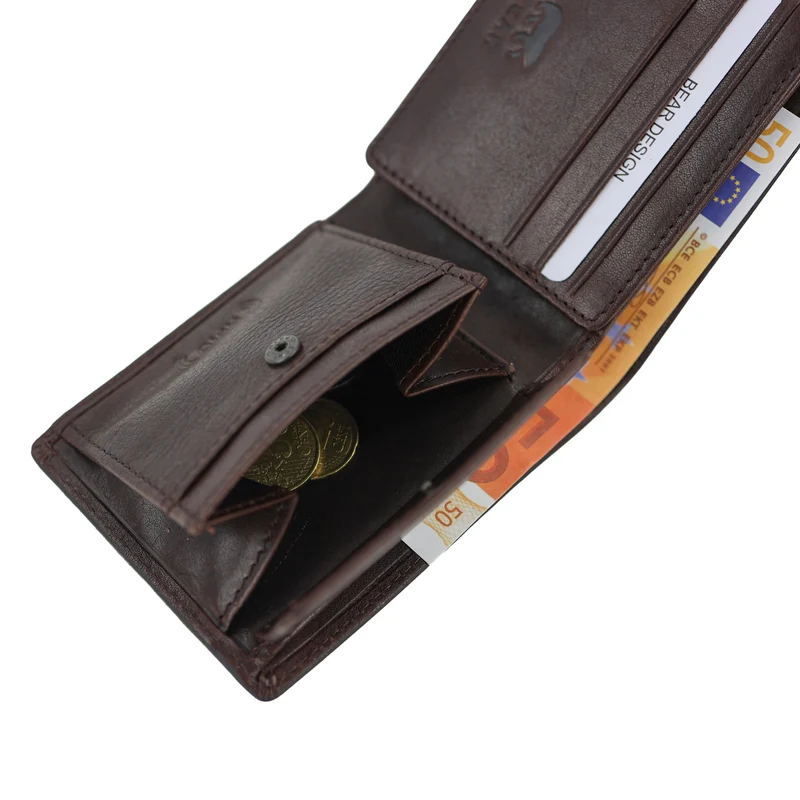 Bear Design Bear Design Stefano 7cc RFID lage billfold bruin