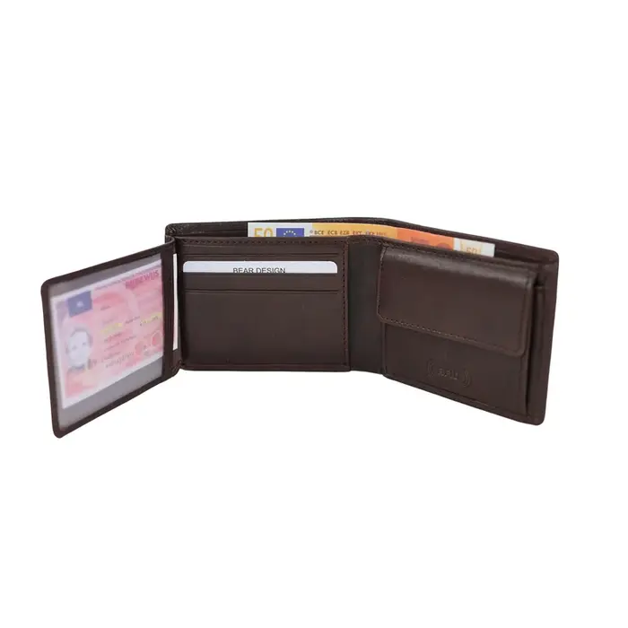 Bear Design Bear Design Stefano 7cc RFID lage billfold bruin