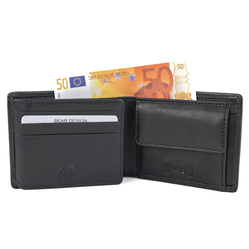 Bear Design Bear Design Stefano 7cc lage billfold zwart