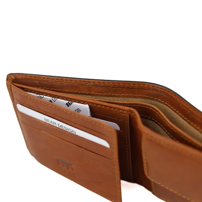 Bear Design Bear Design Stefano 7cc lage billfold cognac