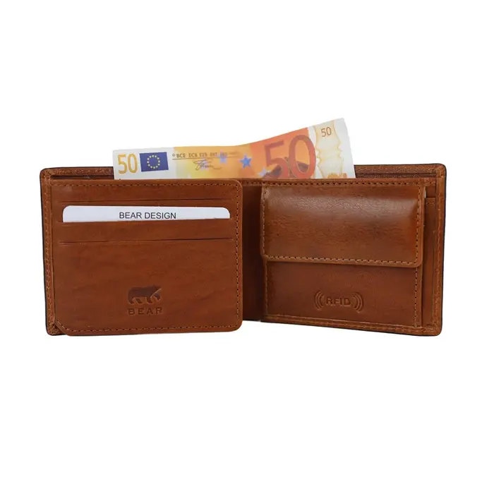 Bear Design Bear Design Stefano 7cc lage billfold cognac