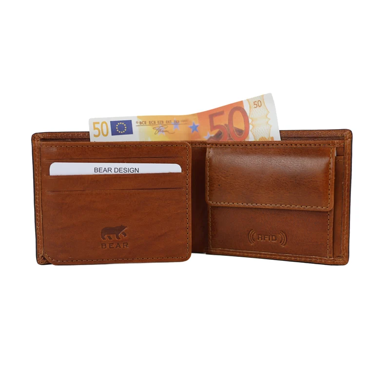 Bear Design Bear Design Stefano 7cc lage billfold cognac