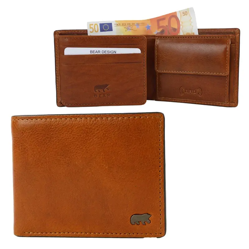 Bear Design Bear Design Stefano 7cc lage billfold cognac