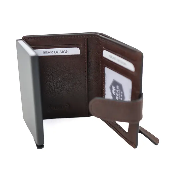 Bear Design Bear Design Pietro 10cc portemonnee met cardprotector bruin