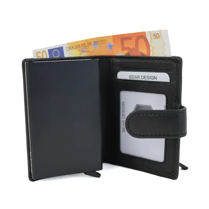 Bear Design Bear Design Pietro 10cc portemonnee met cardprotector zwart